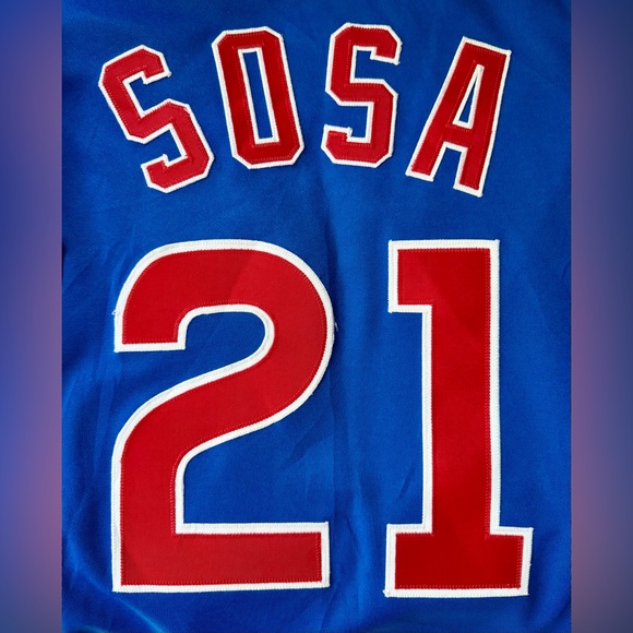Chicago Cubs Sammy Sosa #21 Authentic Jersey 6200 52 Alternate Blue Majestic MLB - Picture 10 of 13